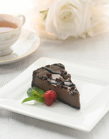 Chocolate Pie on White Dish