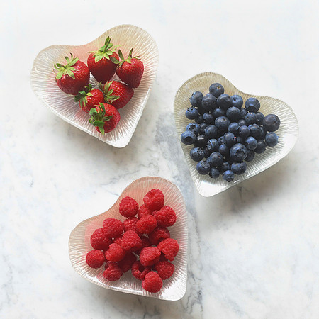 Berries in Heart Shaped Dish