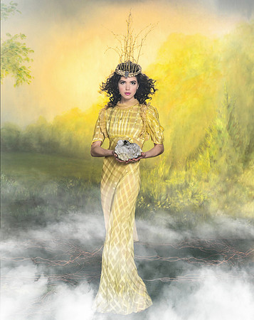 Creative Portrait of Model in 1930's Gown