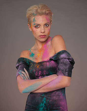 Holi Powder on Female Model